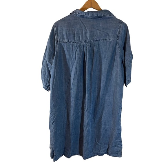 Velvet Heart Chambray Shirt Dress Plus Size 1X Collared Pockets Knee Length Blue - Picture 2 of 7